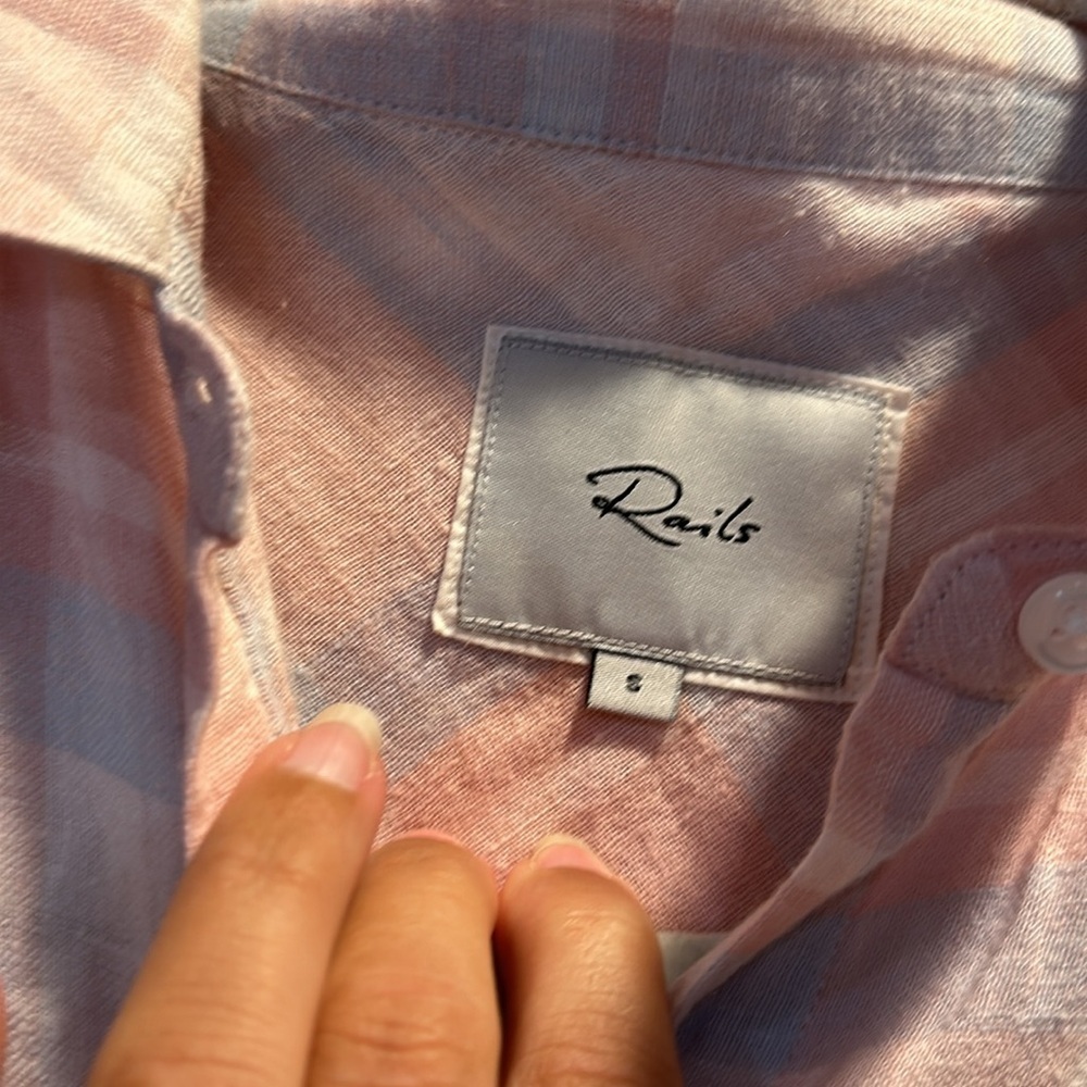 Rails Whitney Linen Verona Plaid Oversized Camp Button Down Shirt S - Picture 3 of 9